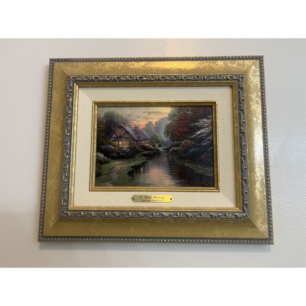 Thomas Kinkade Framed Accent Print, A Quiet Evening, Certificate of Auth